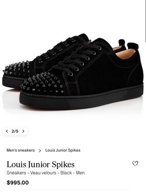 Sneaker Black Spiked Low-Top Suede Sneakers - Designer Style